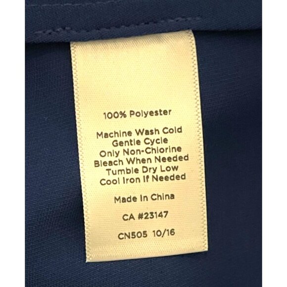 Talbots PLUS Size 2X Royal Blue 3/4 Knotted Sleeve Keyhole Blouse Top Office - Picture 9 of 9